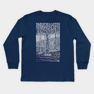 Buck Mountain Trees 1 Kids Long Sleeve T-Shirt